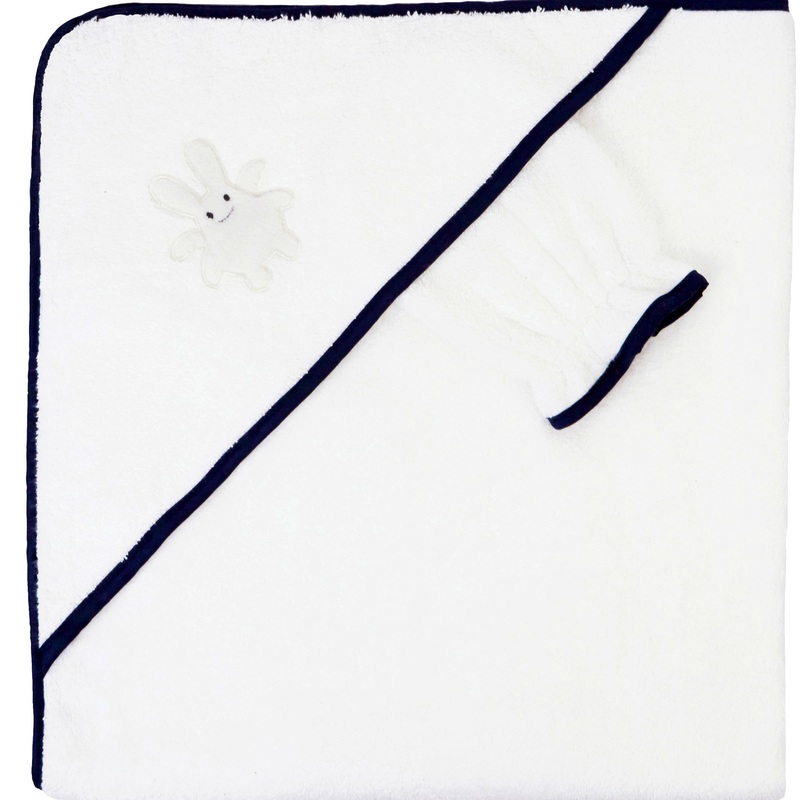 Trousselier Hooded Towel and Glove Navy