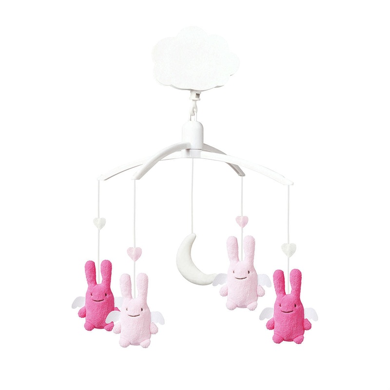 Trousselier Musical Mobile Angel Bunny Fuchsia and Pink