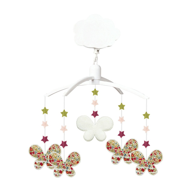 Trousselier Musical Mobile Butterflies Red Flowers