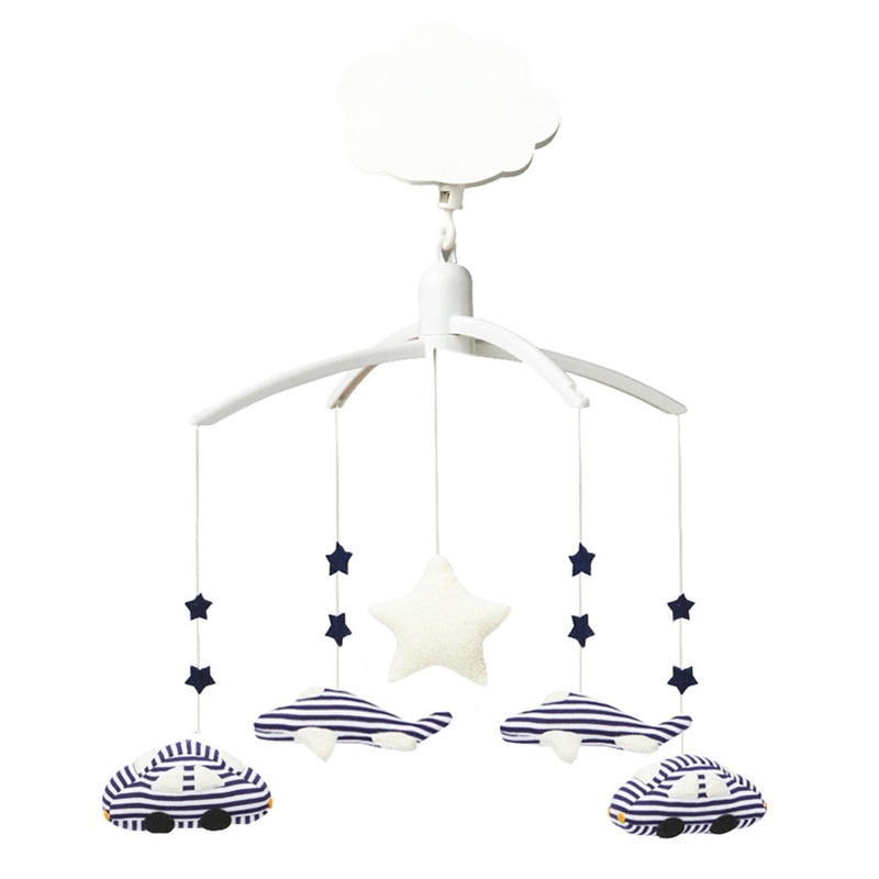 Trousselier Musical Mobile Cars Planes Navy Stripes
