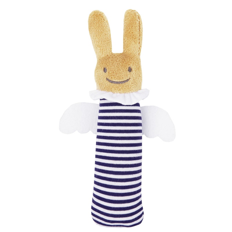 Trousselier Rattle Squeaker Angel Bunny Marine Stripes