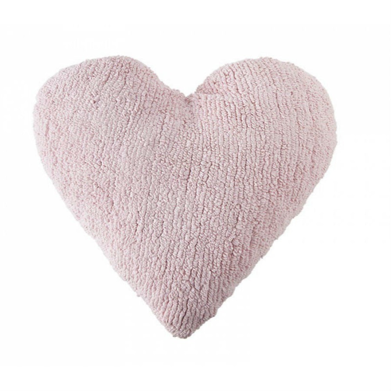 Lorena Canals Heart Cushion Heart Pink Washable Cushion
