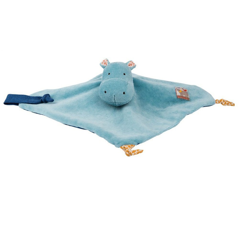Moulin Roty Les Papoum Hippo Doudou with Pacifier-Holder