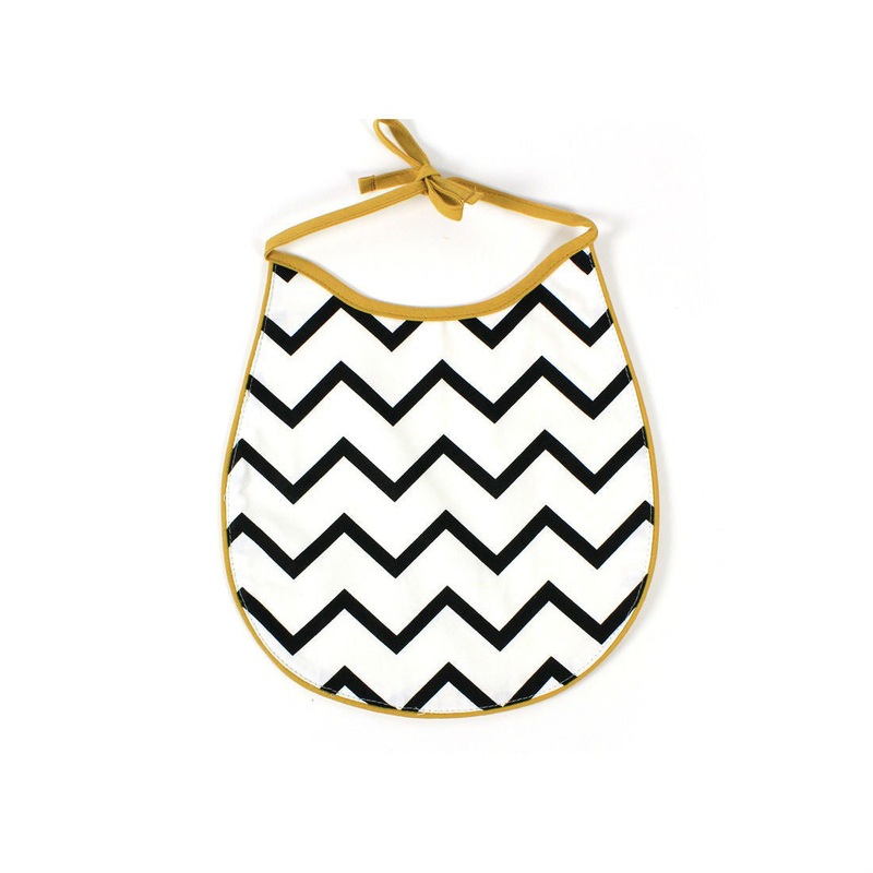 Nobodinoz Bib Cotton Zigzag Black
