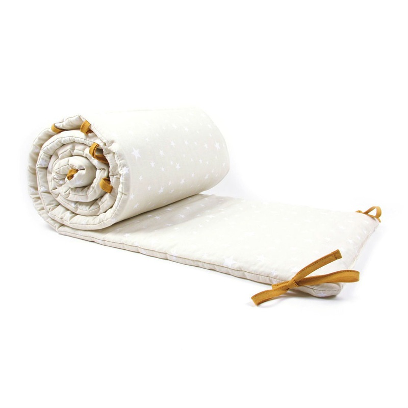 Nobodinoz Cot Bumper Sand White Stars