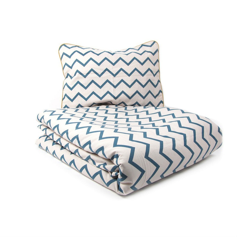 Nobodinoz Duvet Ziz Zag Blue