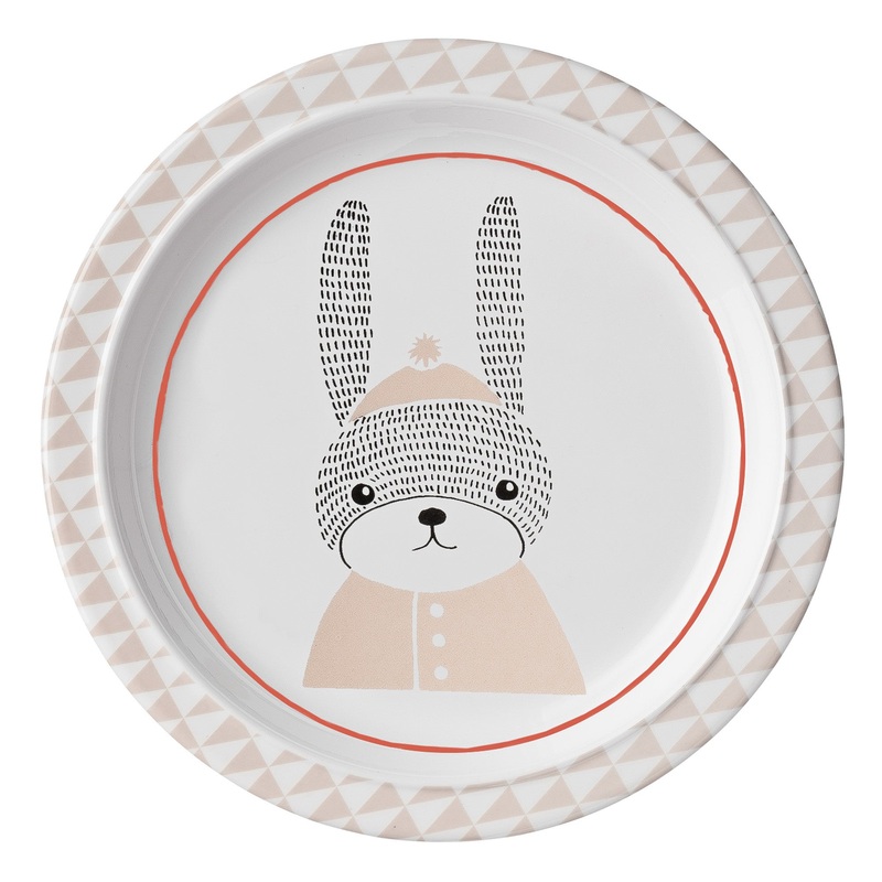 Bloomingville Sophia Kanin Hvid and Nude Melamine Tallerken