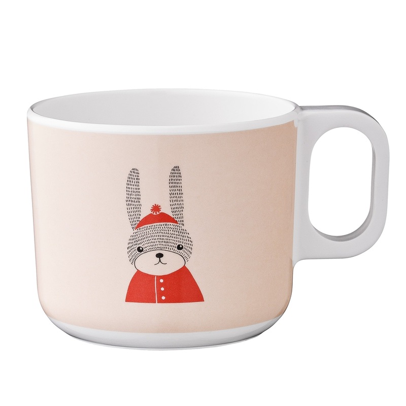 Bloomingville Sophia Rabbit Nude and White Melamine Cup