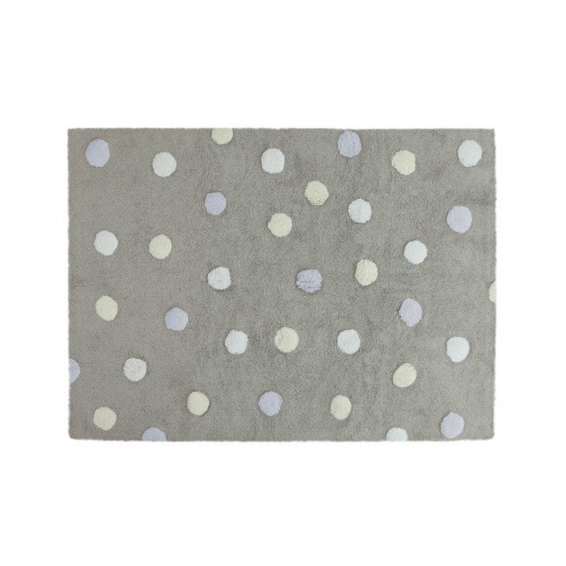 Lorena Canals Topos Tricolor Grey Blue Washable Cotton Rug