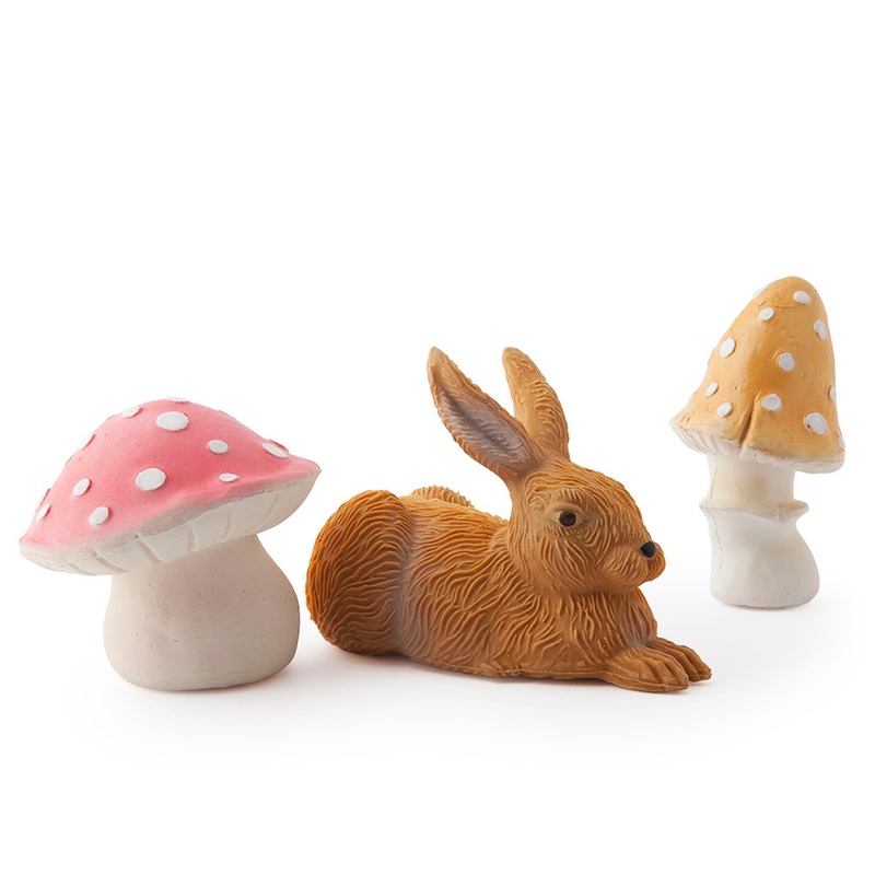 Oli & Carol Forest Collection: Rabbit and Mushrooms Teether