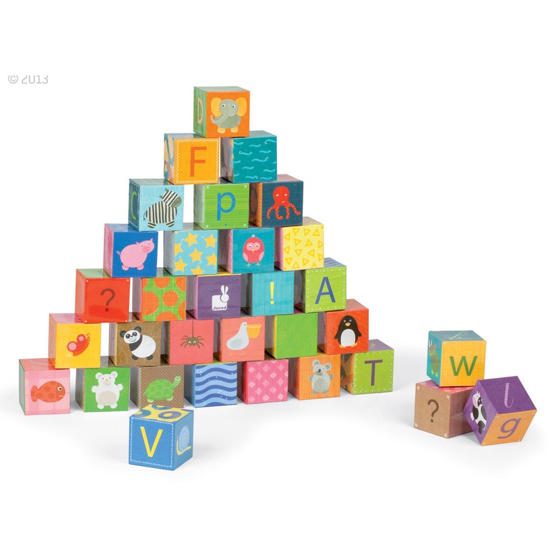 Janod Kubkid Alphabet Blocks 32 pcs