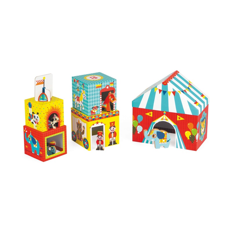 Janod MultiKub Circus Stacker with Figures