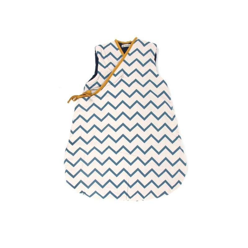 Nobodinoz Sleeping Bag Blue Zigzag