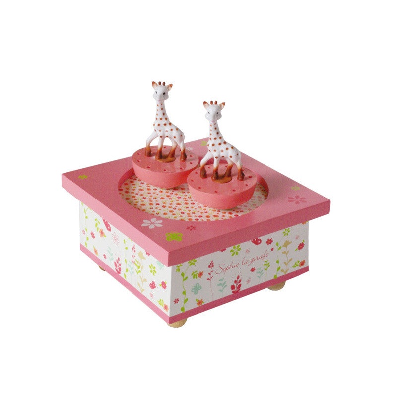 Trousselier Sophie the Giraffe Musical Wooden Box - Pink