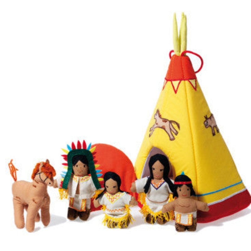 Oskar and Ellen Soft Teepee with Indians