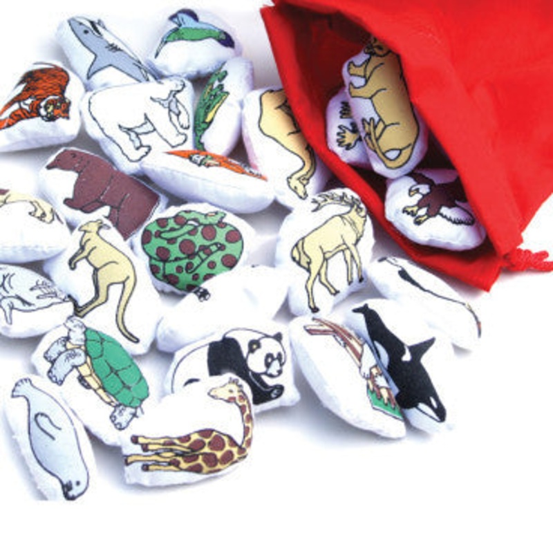 Oskar and Ellen Soft World Wall Map - Animals Tags