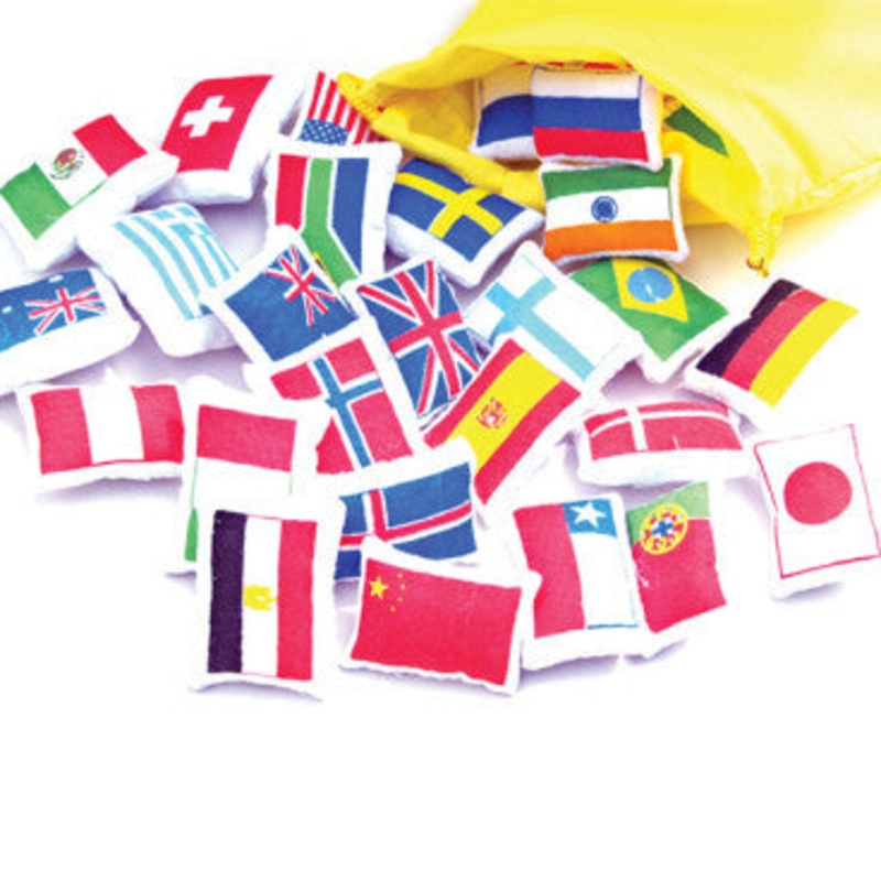 Oskar and Ellen Soft World Wall Map - Flag Tags