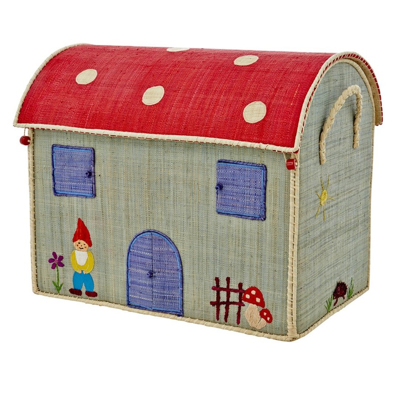 Rice DK Green Mushroom Toy Basket