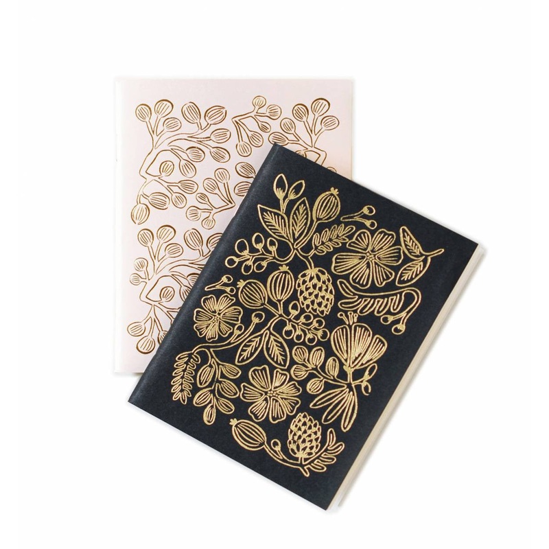 Rifle Paper Co 2 Gold Foil Pocket Notebook Set