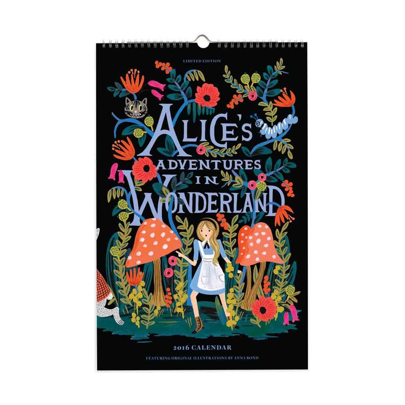 Rifle Paper Co Alice In Wonderland 2016 Calendar
