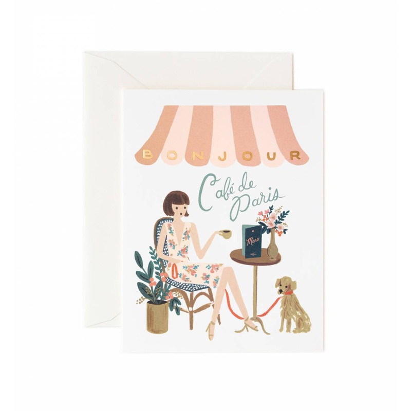 Rifle Paper Co Bonjour Cafe Card