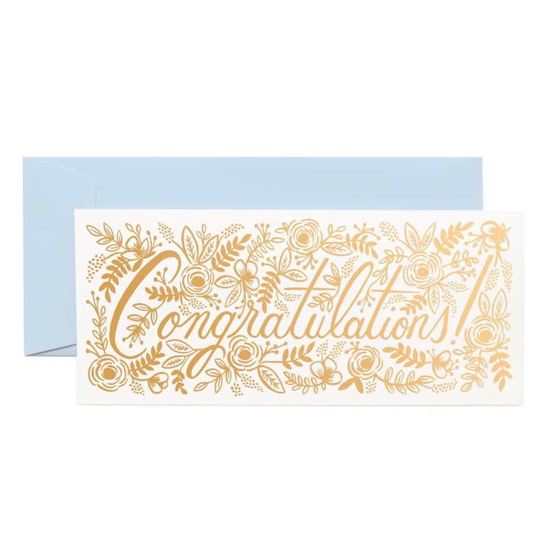 Rifle Paper Co Champagne Floral Congrats - No. 10 Card