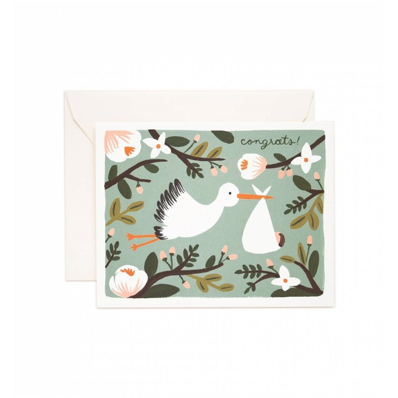 Rifle Paper Co Congrats Stork Card