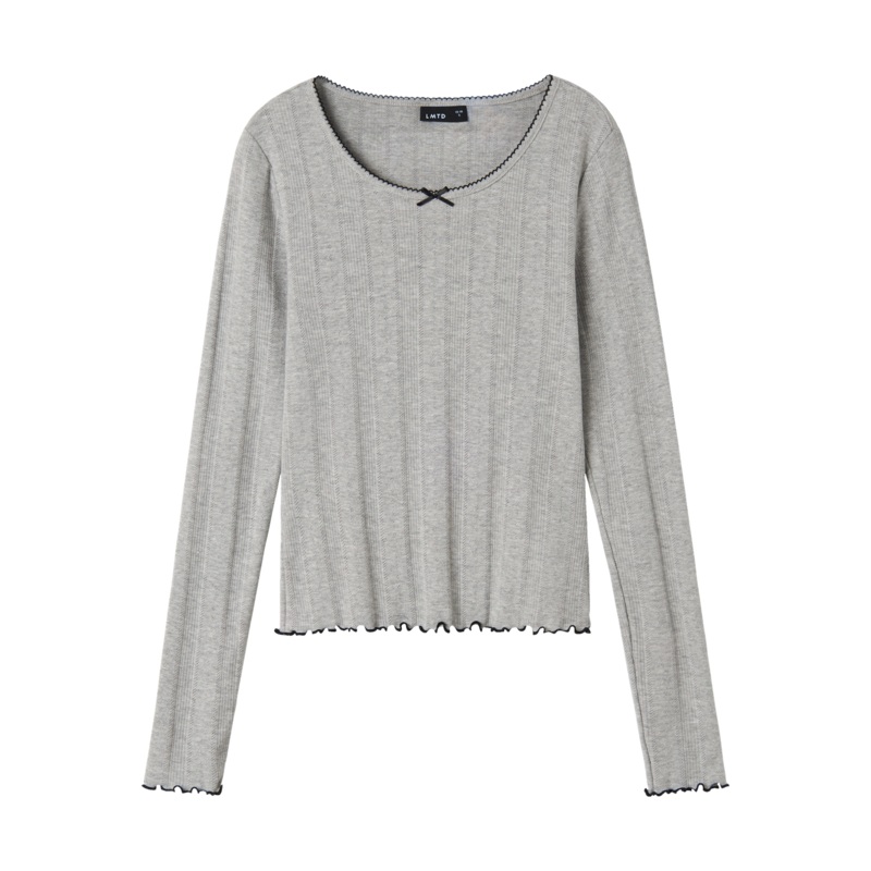NLFNAMEL Top - Grey Melange|122/128|134/140|146/152|158/164