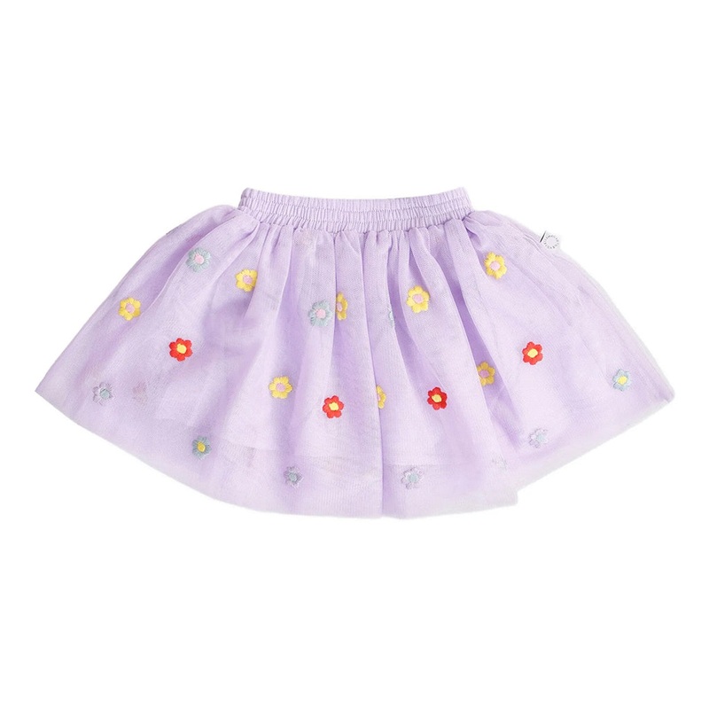 Stella McCartney Kids Tulle Flowers Embroidered Skirt