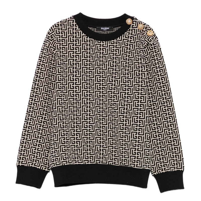 Balmain Kids Sweatshirt|Black|4 Years|6 Years|8 Years|10 Years|12 Years|14 Years