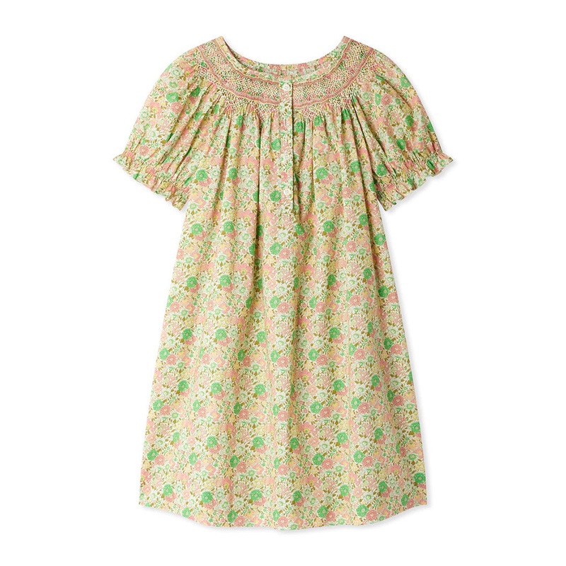 Bonpoint Jarah Smockee Dress|Multi-Colored|4 Years|6 Years|8 Years|10 Years|12 Years|14 Years