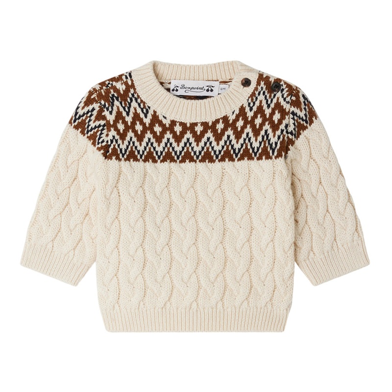 Bonpoint Joshua Sweater|Beige|12 Months|18 Months|2 Years|3 Years