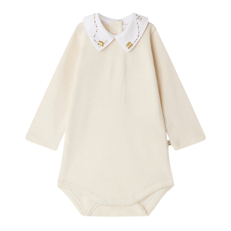 Bonpoint Septembre Bodysuit|Beige|1 Months|3 Months|6 Months|12 Months|18 Months