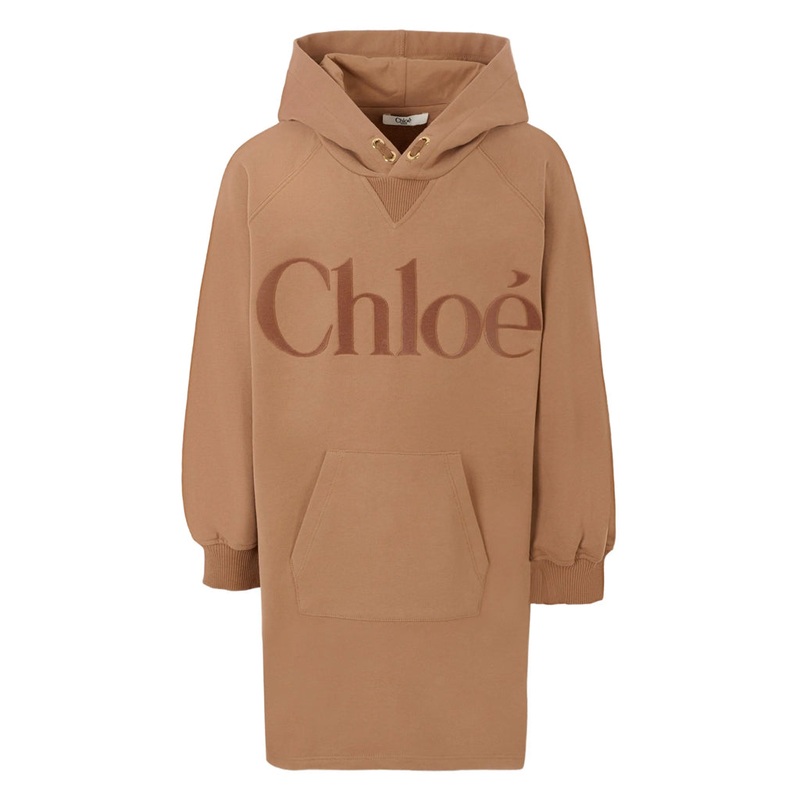 Chlo Kids Hooded Dress|Brown|4 Years|6 Years|8 Years|10 Years|12 Years|14 Years