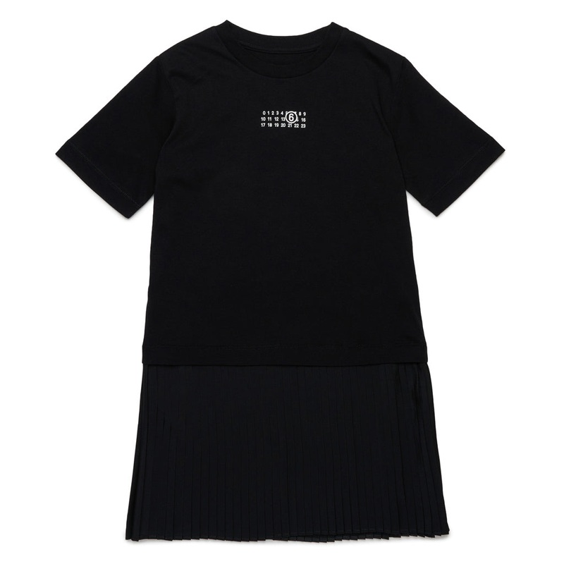 MM6 Kids Logo Dress|Black|4 Years|6 Years|8 Years|10 Years|12 Years|14 Years|16 Years