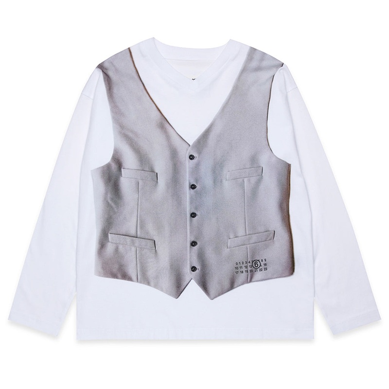 MM6 Kids Trompe lOeil T-shirt|White|4 Years|6 Years|8 Years|10 Years|12 Years