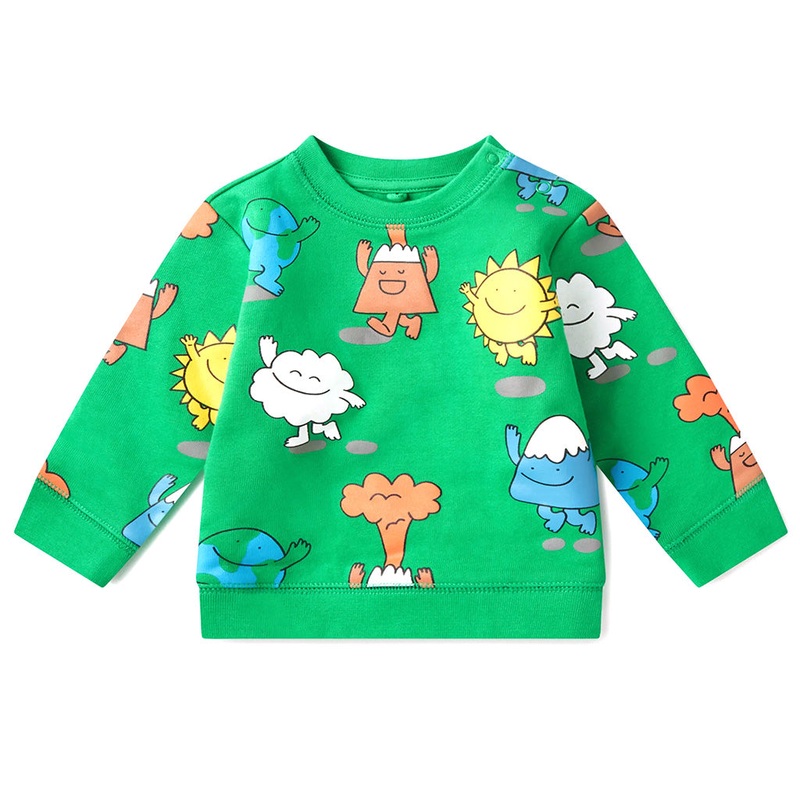 Stella McCartney Kids Earth Characters All-Over Print Fleece Sweatshirt