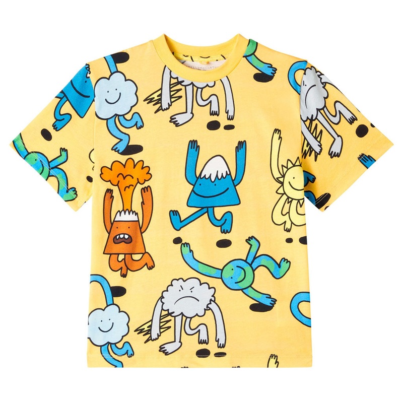 Stella McCartney Kids Earth Characters All-Over Print T-shirt