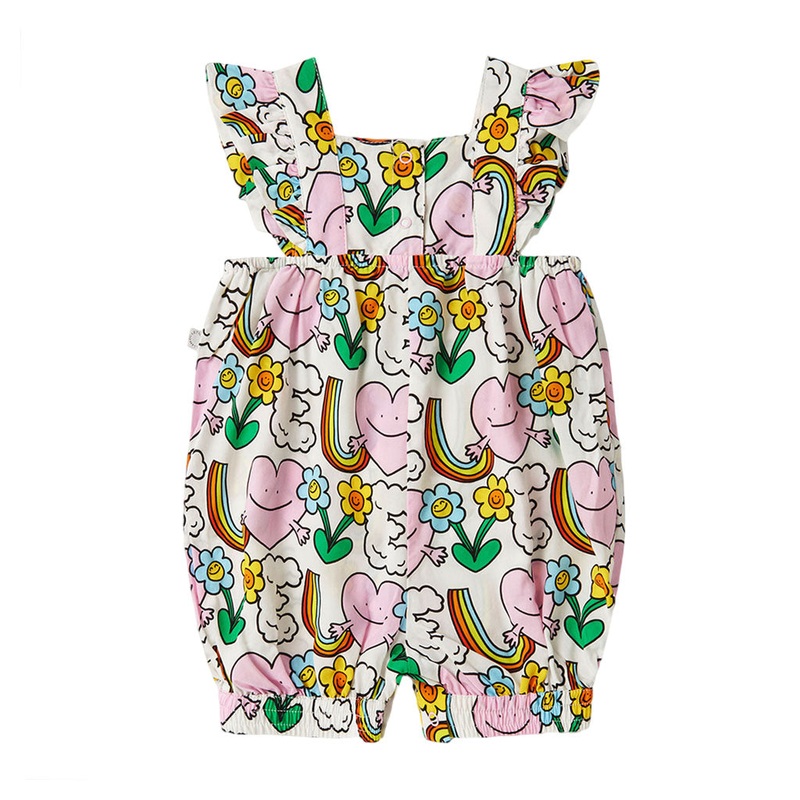Stella McCartney Kids Rainbow Love All-Over Print Romper
