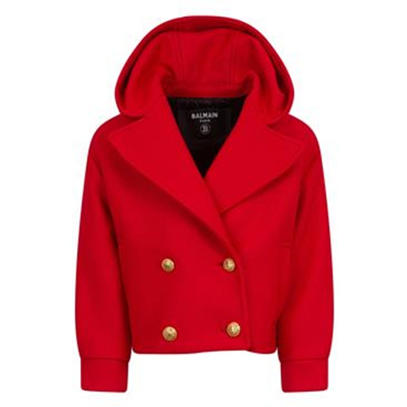 Balmain Kids Coat|Red|8 Years|10 Years|12 Years