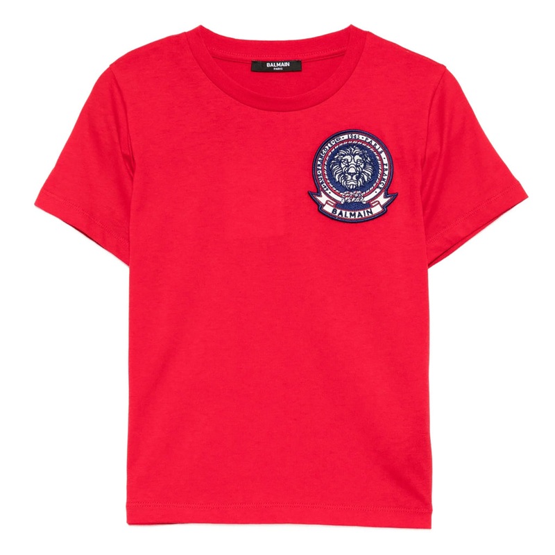 Balmain Kids T-shirt|Red|4 Years|6 Years|8 Years|10 Years|12 Years|14 Years