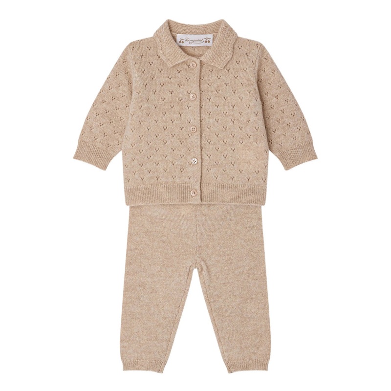 Bonpoint Jade Set Cashmere|Beige|6 Months|12 Months|18 Months