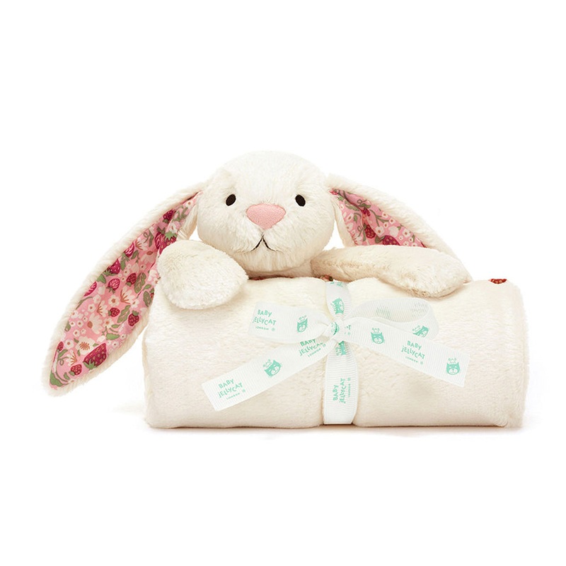 Jellycat Blossom Cream Bunny Berry Blankie