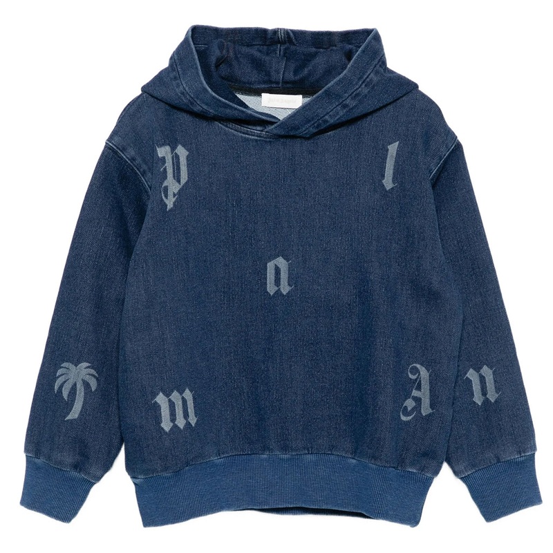 Palm Angels Kids PA Letters Washed Sweat Hoodie
