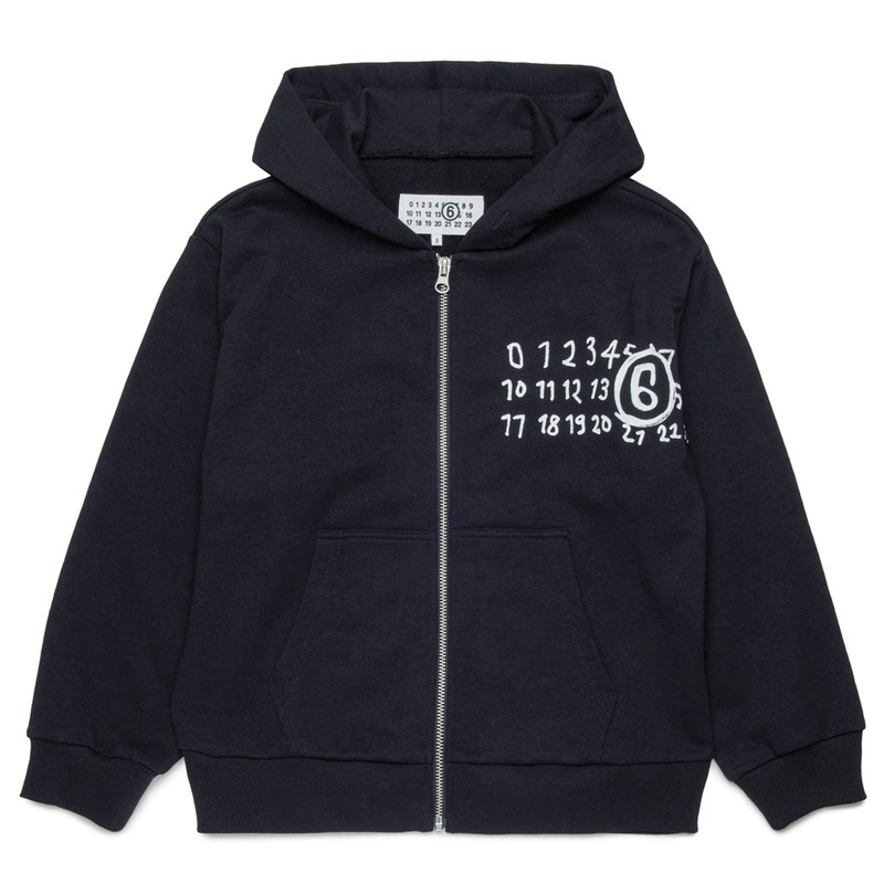 MM6 Kids Logo Sweat Jacket|Black|4 Years|6 Years|8 Years|10 Years|12 Years