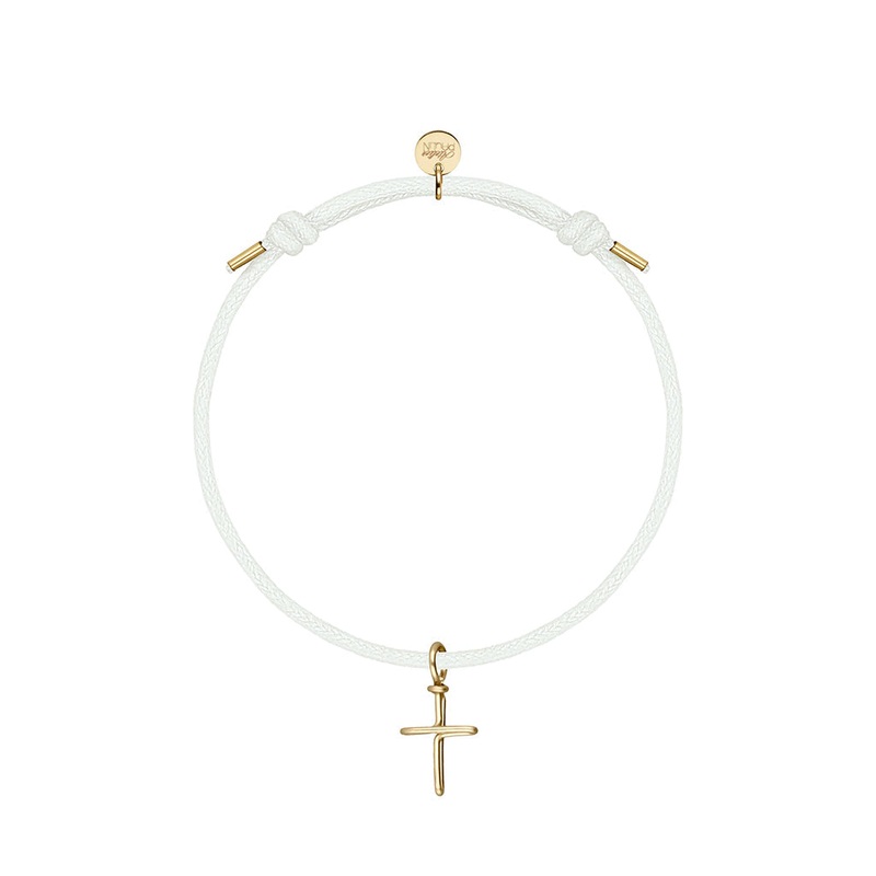 Atelier Paulin Cord Bracelet Cross Charm