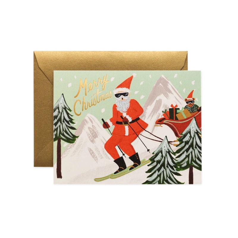 Rifle Paper Co. Skiing Santa Card
