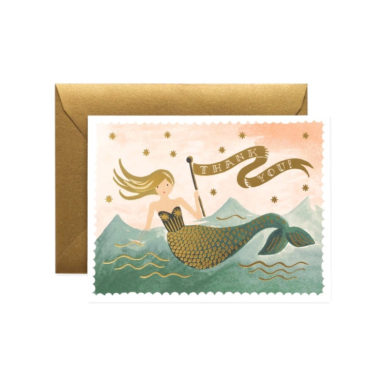 Rifle Paper Co. Vintage Mermaid Thank You Card