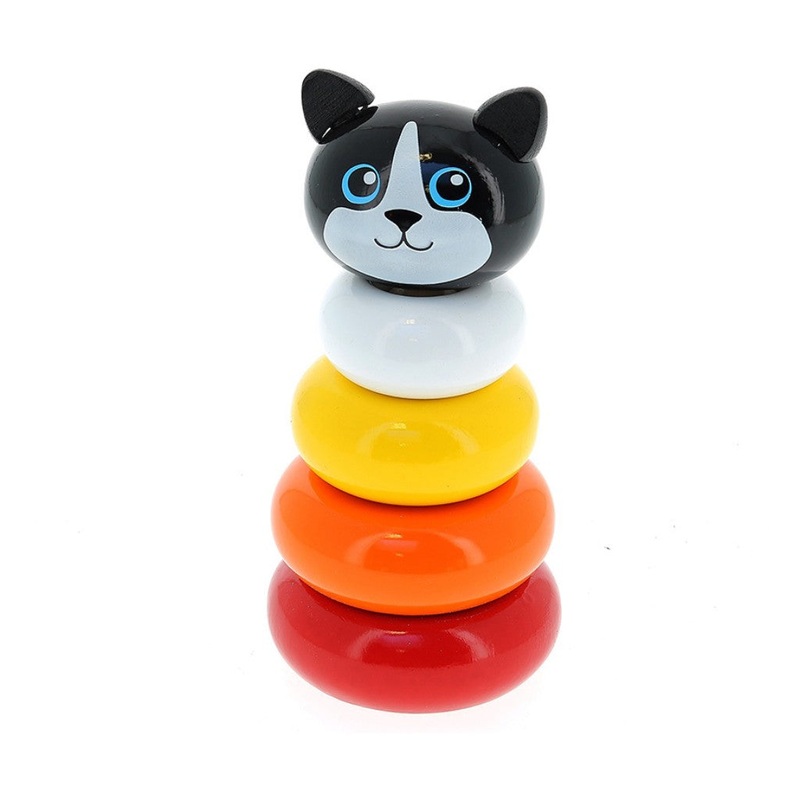 Vilac Minou Cat Stacking Toy|Multi-Colored|One-size