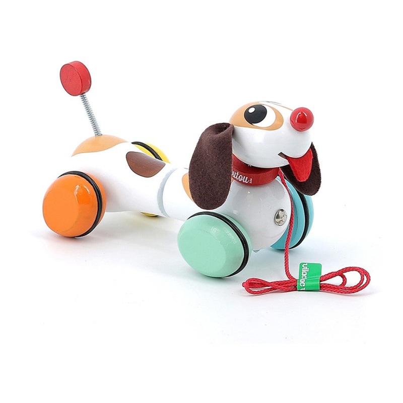 Vilac Toutou Dog Pull Toy|Multi-Colored|One-size